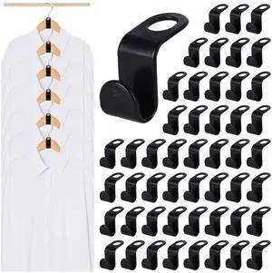 Hanger Extender Hooks, 50PCS Clothes Hanger Connector Hooks Closet Space Savers for Hanging Clothes, Black Hanger Extender Hooks, 50PCS Clothes Hanger Connector Hooks Closet Space Savers for Hanging Clothes, Black
