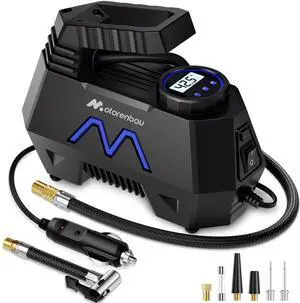 Tire Inflator Portable Air Compressor, 150PSI Tire Air Pump for Car Tires, Car Accessories, Auto Pump 12V DC with Digital Pressure Gauge and LED Light for Motorcycle, Bicycle, Ball-Blue Tire Inflator Portable Air Compressor, 150PSI Tire Air Pump for Car Tires, Car Accessories, Auto Pump 12V DC with Digital Pressure Gauge and LED Light for Motorcycle, Bicycle, Ball-Blue