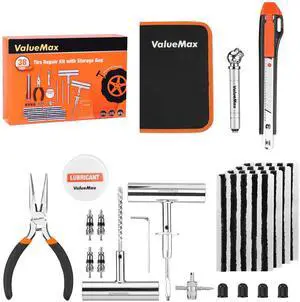 Tire Repair Kit, 38PCS Universal Heavy Duty Car Tool Kit for Fix Punctures, Tire Plug Tools for Cars, Motorcycles, ATV, SUV, RV, Tractors, Trucks, etc. Tire Repair Kit, 38PCS Universal Heavy Duty Car Tool Kit for Fix Punctures, Tire Plug Tools for Cars, Motorcycles, ATV, SUV, RV, Tractors, Trucks, etc.