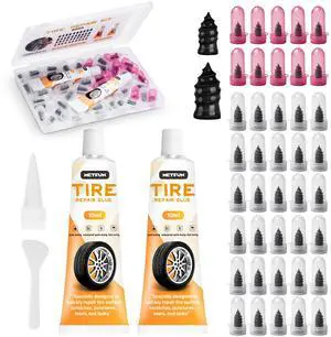 40 PCS Tire Repair Rubber Nails Kit with 2 Tubes of Black Tire Sealant Glue, 2026 New Screw in Tire Plugs Kit, Fast Self-Service Tire Repair Screws Kit for Car Motorcycle Truck Tractor Puncture Repair 40 PCS Tire Repair Rubber Nails Kit with 2 Tubes of Black Tire Sealant Glue, 2026 New Screw in Tire Plugs Kit, Fast Self-Service Tire Repair Screws Kit for Car Motorcycle Truck Tractor Puncture Repair