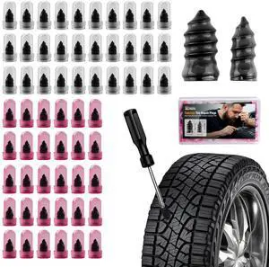 60 PCS Tire Plug Repair Kit with Screw Type Tire Plugs - Professional Grade Tire Repair Kit Screw Plugs for Car, Truck, Motorcycle & Bicycle Flat Tire Emergency Repair Tools, Includes Screwdriver 60 PCS Tire Plug Repair Kit with Screw Type Tire Plugs - Professional Grade Tire Repair Kit Screw Plugs for Car, Truck, Motorcycle & Bicycle Flat Tire Emergency Repair Tools, Includes Screwdriver