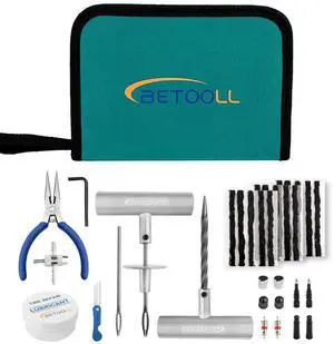 Tire Repair Kit, 35 Pcs Professional Heavy Duty Universal Emergency Flat Tire Repair Kit to Fix Punctures, for car Motorcycle, Truck, Golf Cart, ATV, Tractor, ARB, RV, SUV, Trailer etc. Tire Repair Kit, 35 Pcs Professional Heavy Duty Universal Emergency Flat Tire Repair Kit to Fix Punctures, for car Motorcycle, Truck, Golf Cart, ATV, Tractor, ARB, RV, SUV, Trailer etc.