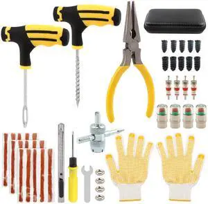 48Pcs Heavy Duty Tire Plug Kit, Off Road Emergency Puncture Repair for SUV, Truck, ATV, UTV, Tractor & Motorcycle, Fast Seal Tire Repair Kit with Tools 48Pcs Heavy Duty Tire Plug Kit, Off Road Emergency Puncture Repair for SUV, Truck, ATV, UTV, Tractor & Motorcycle, Fast Seal Tire Repair Kit with Tools