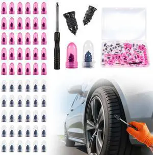 61 PCS Tire Repair Rubber Nail, Vacuum Tire Repair Kits Spiral Rubber Nails, Tire Screw Plug Fast Tool Self Service Tire Repair Nail for car, Motorcycle, Truck, Tractor Tire Puncture Repair 61 PCS Tire Repair Rubber Nail, Vacuum Tire Repair Kits Spiral Rubber Nails, Tire Screw Plug Fast Tool Self Service Tire Repair Nail for car, Motorcycle, Truck, Tractor Tire Puncture Repair