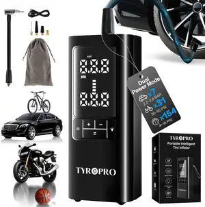 Ai Tire Inflator Portable Air Compressor 150PSI with 15000mAh Power Bank 5X Fast Inflation Digital Gauge Flash Light and Auto Shut Off, Cordless Tire Inflator for Cars, Bikes, Balls and More Ai Tire Inflator Portable Air Compressor 150PSI with 15000mAh Power Bank 5X Fast Inflation Digital Gauge Flash Light and Auto Shut Off, Cordless Tire Inflator for Cars, Bikes, Balls and More