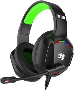 Gaming Headset with Microphone for Pc, Xbox One Series X/s, Ps4, Ps5, Switch, Stereo Wired Noise Cancelling Over-Ear Headphones with Mic, RGB, for Computer, Laptop, Mac, Nintendo (Green) Gaming Headset with Microphone for Pc, Xbox One Series X/s, Ps4, Ps5, Switch, Stereo Wired Noise Cancelling Over-Ear Headphones with Mic, RGB, for Computer, Laptop, Mac, Nintendo (Green)