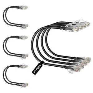 Cat6A Ethernet Patch Cable 1FT 10-Pack Black, Slim Cat 6a Network Cable with 10Gbps Speed, 550MHz, Pure Copper, 28AWG for High-Speed Internet Ethernet Cord Cat6A Ethernet Patch Cable 1FT 10-Pack Black, Slim Cat 6a Network Cable with 10Gbps Speed, 550MHz, Pure Copper, 28AWG for High-Speed Internet Ethernet Cord