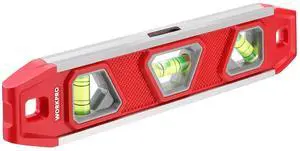 9-Inch Torpedo Level Magnetic, Small Leveler Tool with 3 Different Bubbles 45°/90°/180° and Overhead Viewing Window, Shock Resistant Bubble Level V-Groove for Measuring plumbing, wood, etc. 9-Inch Torpedo Level Magnetic, Small Leveler Tool with 3 Different Bubbles 45°/90°/180° and Overhead Viewing Window, Shock Resistant Bubble Level V-Groove for Measuring plumbing, wood, etc.