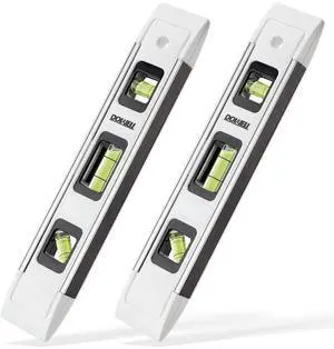 Magnetic Torpedo Level Mini Bubble Level Box Spirit Level Alloy Frame 180/90/45 Degree 9-Inch (2, White) Magnetic Torpedo Level Mini Bubble Level Box Spirit Level Alloy Frame 180/90/45 Degree 9-Inch (2, White)