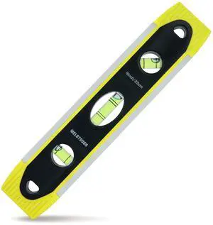9 Inch Torpedo Level Magnetic,Small Leveler Tool,Magnetic Box Level with 45/90/180 Bubbles,V-Groove,Shock Resistant Bubble Level,Yellow 9 Inch Torpedo Level Magnetic,Small Leveler Tool,Magnetic Box Level with 45/90/180 Bubbles,V-Groove,Shock Resistant Bubble Level,Yellow
