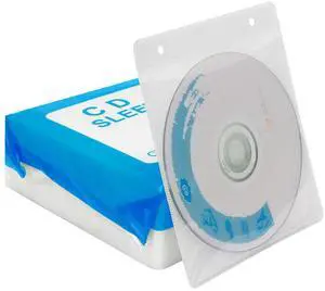 CD Sleeve Case,Double-Sided Refill Plastic Sleeve for CD and DVD Storage Binders,100 Pack (White1) CD Sleeve Case,Double-Sided Refill Plastic Sleeve for CD and DVD Storage Binders,100 Pack (White1)
