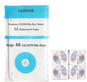 CD Binder Pages, Refill Sheets for 3 Ring Binders Hold 48 DVDs CD Binder Pages, Refill Sheets for 3 Ring Binders Hold 48 DVDs