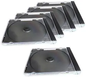 5 PCS Car CD Jewel Cases, Standard Single Clear CD Cases with Black Tray, Thickened Hard Plastic DVD Storage, Universal DVD Holder Car Accessories (Black) 5 PCS Car CD Jewel Cases, Standard Single Clear CD Cases with Black Tray, Thickened Hard Plastic DVD Storage, Universal DVD Holder Car Accessories (Black)