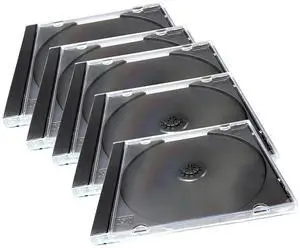 5 PCS Car Standard Single Clear CD Jewel Cases, Thickened Clear DVD Storage Case with Tray, Hard Plastic Anti-scratch Disc Holder, CD Protection Accessory for Car & Home (Black) 5 PCS Car Standard Single Clear CD Jewel Cases, Thickened Clear DVD Storage Case with Tray, Hard Plastic Anti-scratch Disc Holder, CD Protection Accessory for Car & Home (Black)