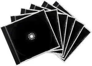 6 PCS Standard Single Clear CD Jewel Case, 10 mm Slim Plastic Disc Capacity DVD Cover with Assembled Tray, Square-Shaped DVD Storage Case CD Protector for Most Vehicles (Black) 6 PCS Standard Single Clear CD Jewel Case, 10 mm Slim Plastic Disc Capacity DVD Cover with Assembled Tray, Square-Shaped DVD Storage Case CD Protector for Most Vehicles (Black)