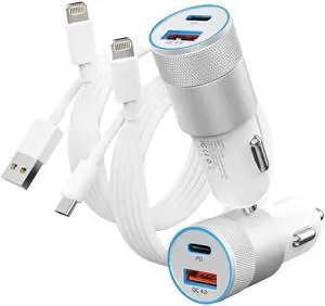 Fast Car Charger and Carplay Cable, 48W Dual Port USB A and USB C Car Charger Adapter with 2Pack High Speed Charging L ightning Cable for i Phone 14/14 Plus/14 Pro Max/14 Mini/11/SE/X, i Pad and More Fast Car Charger and Carplay Cable, 48W Dual Port USB A and USB C Car Charger Adapter with 2Pack High Speed Charging L ightning Cable for i Phone 14/14 Plus/14 Pro Max/14 Mini/11/SE/X, i Pad and More