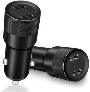 USB C Car Charger, 2Pack 60W Dual USB C Adapter Fast Charging Power Delivery Adapter Fast Type C Car Charger Plug Compatible with iPhone 17/17 Pro/17 Pro Max/16 Plus/15 Pro/Galaxy S26/S25/Pixel(Black) USB C Car Charger, 2Pack 60W Dual USB C Adapter Fast Charging Power Delivery Adapter Fast Type C Car Charger Plug Compatible with iPhone 17/17 Pro/17 Pro Max/16 Plus/15 Pro/Galaxy S26/S25/Pixel(Black)