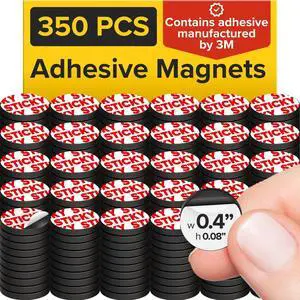 Peel-&-Stick Flexible Adhesive Magnets 350 pcs (0.4"x0.08") Magnetic Dots for Office Supplies, Whiteboard, Crafts, Fridge, & School Projects Peel-&-Stick Flexible Adhesive Magnets 350 pcs (0.4"x0.08") Magnetic Dots for Office Supplies, Whiteboard, Crafts, Fridge, & School Projects