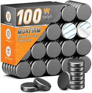 100 Pack Ceramic Magnets, Small Round Magnet for Crafts, 15X3mm, Strong Adhesive Button Magnets for Fridge, Whiteboard, and Crafting 100 Pack Ceramic Magnets, Small Round Magnet for Crafts, 15X3mm, Strong Adhesive Button Magnets for Fridge, Whiteboard, and Crafting