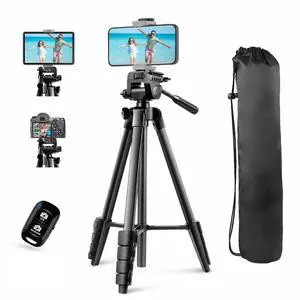 64'' Camera & iPad Tripod, Tripod for iPad & iPhone with Carry Bag, Tablet Tripod with Remote and 2 in 1 Phone Holder for Video Recording, Live Stream, Photography, Travel 64'' Camera & iPad Tripod, Tripod for iPad & iPhone with Carry Bag, Tablet Tripod with Remote and 2 in 1 Phone Holder for Video Recording, Live Stream, Photography, Travel