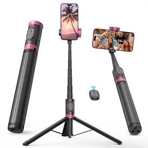 67" Selfie Stick Tripod, All in One Phone Tripod with Wireless Remote, Extendable Compact Tripods Portable Travel Stand for iPhone Android Selfie/Video Recording/Live Stream/Vlog 67" Selfie Stick Tripod, All in One Phone Tripod with Wireless Remote, Extendable Compact Tripods Portable Travel Stand for iPhone Android Selfie/Video Recording/Live Stream/Vlog