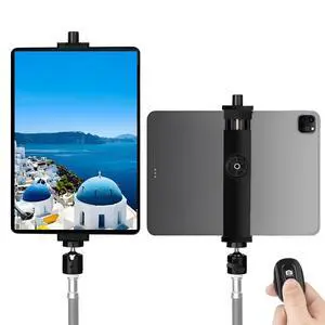iPad Tripod Mount Adapter with Ball Head, Universal 360 Rotatable Tablet Clamp Holder with Bluetooth Remote for iPad Pro 12.9, iPad Air Mini, Galaxy Tab, Selfie Stick(6.2-11.8") iPad Tripod Mount Adapter with Ball Head, Universal 360 Rotatable Tablet Clamp Holder with Bluetooth Remote for iPad Pro 12.9, iPad Air Mini, Galaxy Tab, Selfie Stick(6.2-11.8")