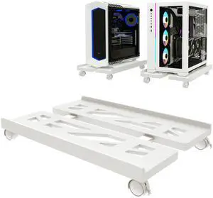 PC Stand, Mobile CPU Stand for Floor, Adjustable CPU Rolling Stand, Under Desk Computer Tower Stand, Computer Mobile Cart Holder with Locking Caster Wheels PC Tower Stand for Home and Office - White PC Stand, Mobile CPU Stand for Floor, Adjustable CPU Rolling Stand, Under Desk Computer Tower Stand, Computer Mobile Cart Holder with Locking Caster Wheels PC Tower Stand for Home and Office - White