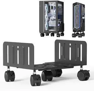 Computer Tower Stand, 4.9 to 13.9 inch Wide Adjustable Mobile PC Cart with 5 Wheels, Steel Tower Floor Stand Holds Up to 66 lbs, Rolling Gaming CPU Holder Under Desk, Black Computer Tower Stand, 4.9 to 13.9 inch Wide Adjustable Mobile PC Cart with 5 Wheels, Steel Tower Floor Stand Holds Up to 66 lbs, Rolling Gaming CPU Holder Under Desk, Black