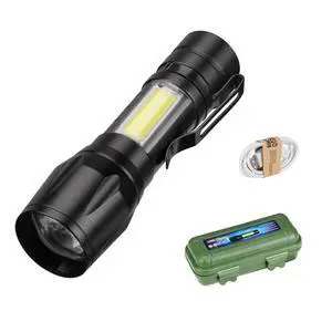 Rechargeable Handheld Flashlights Portable Mini Pocket Super Bright Flash Light Strong LED Flash Light with Side COB Work Light for Camping Hiking Home Outdoor (Black) Rechargeable Handheld Flashlights Portable Mini Pocket Super Bright Flash Light Strong LED Flash Light with Side COB Work Light for Camping Hiking Home Outdoor (Black)