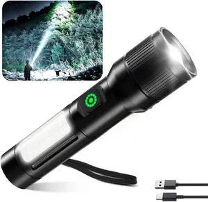 Rechargeable Flashlight High Lumens,8000LM Super Bright Flash Light with 6 Modes& Adjustable Focus, Adjustable Powerful Handheld LED Flashlight for Home Camping,Torch, Handheld Torches Rechargeable Flashlight High Lumens,8000LM Super Bright Flash Light with 6 Modes& Adjustable Focus, Adjustable Powerful Handheld LED Flashlight for Home Camping,Torch, Handheld Torches