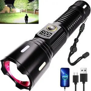 Rechargeable Flashlights High Lumens, LED Super Bright Flash Light, Handheld Tactical Flashlight, Adjustable High Powered Flash Lights, 5-Mode Powerful Linternas for Emergencies Camping Rechargeable Flashlights High Lumens, LED Super Bright Flash Light, Handheld Tactical Flashlight, Adjustable High Powered Flash Lights, 5-Mode Powerful Linternas for Emergencies Camping