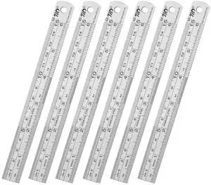 Metal Ruler 6 Inches Stainless Steel 6 Pack Metal Ruler 6 Inches Stainless Steel 6 Pack