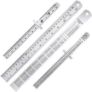 4 Pcs Stainless Steel Ruler 6, 12 Inch Metal Rulers Set with Inch and Metric Graduation Precision Measuring Tool Ruler Small Straight Edge for Pocket, School, Office, Engineering, Drawing 4 Pcs Stainless Steel Ruler 6, 12 Inch Metal Rulers Set with Inch and Metric Graduation Precision Measuring Tool Ruler Small Straight Edge for Pocket, School, Office, Engineering, Drawing
