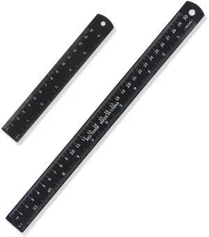 2 Pack Metal Ruler Set - Stainless Steel Ruler 6 Inch 12 Inch, Straight Edge, Rulers with Metric and Imperial for Drawing, Engineering, Sewing, School, Office Black 2 Pack Metal Ruler Set - Stainless Steel Ruler 6 Inch 12 Inch, Straight Edge, Rulers with Metric and Imperial for Drawing, Engineering, Sewing, School, Office Black