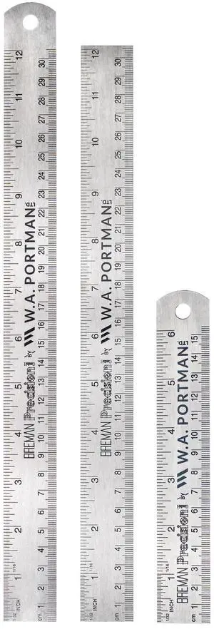 Metal Ruler Set 3-Pack Stainless Steel Metric Ruler Set 1pc 6 Inch & 2pc 12 Inch Metal Straight Edge for Measuring, Drawing, Engineering & DIY Projects Metal Ruler Set 3-Pack Stainless Steel Metric Ruler Set 1pc 6 Inch & 2pc 12 Inch Metal Straight Edge for Measuring, Drawing, Engineering & DIY Projects