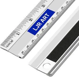 12 Inch Aluminum Cutting Ruler, Dual Scale Inch/Metric Measuring Tool with Precision Markings, Lightweight Straight Edge for Architects, Students, Engineers, and Designers 12 Inch Aluminum Cutting Ruler, Dual Scale Inch/Metric Measuring Tool with Precision Markings, Lightweight Straight Edge for Architects, Students, Engineers, and Designers