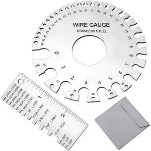 2 Pcs Stainless Steel Thickness Gauges Wire Gauge Measuring Tool 2 Pcs Stainless Steel Thickness Gauges Wire Gauge Measuring Tool