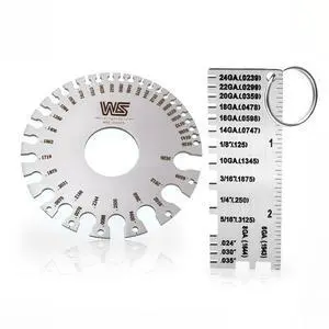 Wire/Metal Sheet Thickness Gauge & Round Cable Sheet Gage Set Welding Gage Plated Size Inspection Tool 2pcs Wire/Metal Sheet Thickness Gauge & Round Cable Sheet Gage Set Welding Gage Plated Size Inspection Tool 2pcs