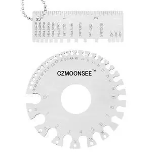 2-Piece Set of Stainless Steel Welding Diameter Gauge Measuring Tools - Standard Double-Sided Circular Thickness Gauge, Welding Wire, Wire, Metal Wire Welding Thickness Gauge 2-Piece Set of Stainless Steel Welding Diameter Gauge Measuring Tools - Standard Double-Sided Circular Thickness Gauge, Welding Wire, Wire, Metal Wire Welding Thickness Gauge