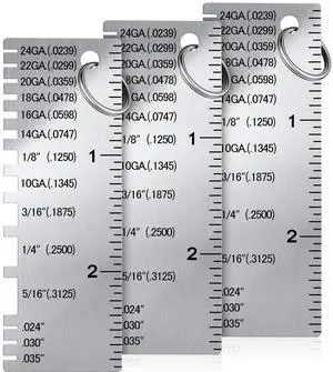 3 Pcs Metal/Wire Sheet Thickness Gauge Tool Portable Stainless Steel Welding One Sided Material Thickness Gauge Plated Size Inspection Tool 3 Pcs Metal/Wire Sheet Thickness Gauge Tool Portable Stainless Steel Welding One Sided Material Thickness Gauge Plated Size Inspection Tool