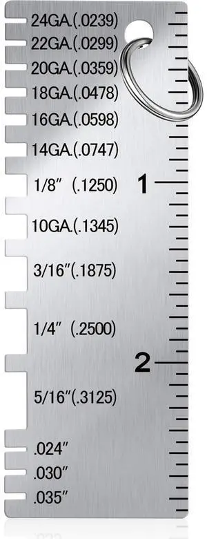 1 Pcs Wire/Metal Sheet Thickness Gauge Metal Tool Welding Accessories Portable Stainless Steel One Sided Material Thickness Gauge Plated Size Inspection Tool 1 Pcs Wire/Metal Sheet Thickness Gauge Metal Tool Welding Accessories Portable Stainless Steel One Sided Material Thickness Gauge Plated Size Inspection Tool