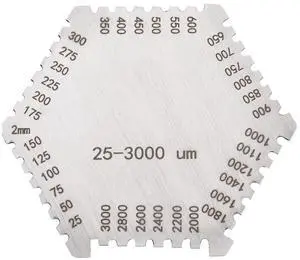 Wet Film Thickness Gauge Comb - Mil Scale Wet Mil Gauge Step and Notched for Paints Resins,Aluminum Wet Film Thickness Gauge Comb - Mil Scale Wet Mil Gauge Step and Notched for Paints Resins,Aluminum