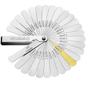 Feeler Gauges 0.0015-0.035'' (0.04-0.88 mm) 32 Blades Feeler Gauge Set Stainless Steel Dual Marked SAE and Metric for Measuring Gap Width and Thickness for Guitar, Spark Plug, Piston, Valve Feeler Gauges 0.0015-0.035'' (0.04-0.88 mm) 32 Blades Feeler Gauge Set Stainless Steel Dual Marked SAE and Metric for Measuring Gap Width and Thickness for Guitar, Spark Plug, Piston, Valve