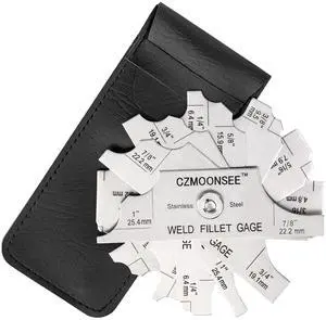 Stainless Steel MG-11 7 Piece Fillet Weld Gauge Inch&Metric Convex Type Welding Inspection Gauge Stainless Steel MG-11 7 Piece Fillet Weld Gauge Inch&Metric Convex Type Welding Inspection Gauge