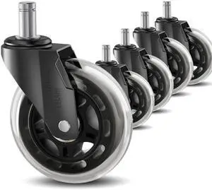 Office Chair Wheels 3" Inch Roller Blade Rubber Chair Casters Replacement, Heavy Duty Quiet No Scratch Gaming Chair Wheel for Hardwood Floor Carpet, Set of 5, 11mm Universal Fit/Not Fit 1KEA Office Chair Wheels 3" Inch Roller Blade Rubber Chair Casters Replacement, Heavy Duty Quiet No Scratch Gaming Chair Wheel for Hardwood Floor Carpet, Set of 5, 11mm Universal Fit/Not Fit 1KEA