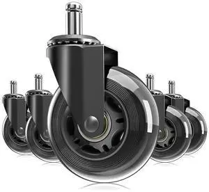 3" Office Chair Caster Wheels Standard Stem 7/16" Mute Rolling 3" Office Chair Caster Wheels Standard Stem 7/16" Mute Rolling