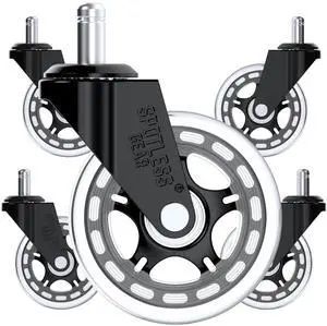 Office Chair Caster Wheels Gaming Chair 3 inch Replacement Rubber Chair Casters for Hardwood Floors & Carpet - Smooth & Quiet - Desk Chair Casters - Set of 5 Office Chair Caster Wheels Gaming Chair 3 inch Replacement Rubber Chair Casters for Hardwood Floors & Carpet - Smooth & Quiet - Desk Chair Casters - Set of 5
