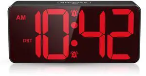 Digital Clock for Bedroom, Battery Powered Bedside Alarm Clock with 4 Adjustable Brightness, 3 Adjustable Volume, Night Mode, DST, 12/24H, Dual Alarm Desk Clock for Seniors, Kids, Teens Digital Clock for Bedroom, Battery Powered Bedside Alarm Clock with 4 Adjustable Brightness, 3 Adjustable Volume, Night Mode, DST, 12/24H, Dual Alarm Desk Clock for Seniors, Kids, Teens
