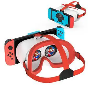 Upgraded VR Headset for Nintendo Switch & Switch OLED Model, Switch Virtual Reality Glasses with Adjustable HD Lenses and Comfortable Head Strap, Labo VR Kit Accessories, Cool Stuff for Boys Upgraded VR Headset for Nintendo Switch & Switch OLED Model, Switch Virtual Reality Glasses with Adjustable HD Lenses and Comfortable Head Strap, Labo VR Kit Accessories, Cool Stuff for Boys