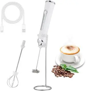 Handheld Electric Milk Frother with 2 Heads, Coffee Whisk Foam Mixer with USB Rechargeable 3 Speeds, Foam Maker Blender for Latte, Cappuccino, Hot Chocolate, Egg (Type 4) Handheld Electric Milk Frother with 2 Heads, Coffee Whisk Foam Mixer with USB Rechargeable 3 Speeds, Foam Maker Blender for Latte, Cappuccino, Hot Chocolate, Egg (Type 4)